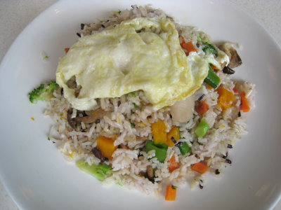 蛋白南瓜什菜炒野糙米飯